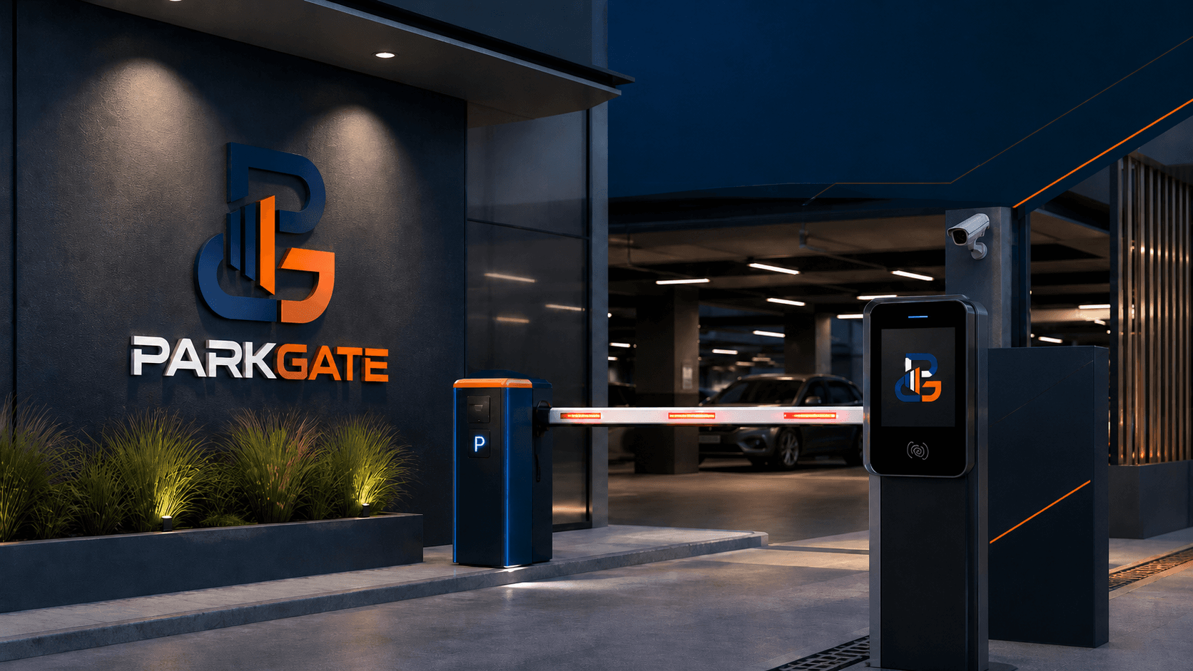 Entrada de estacionamento equipada pela ParkGate